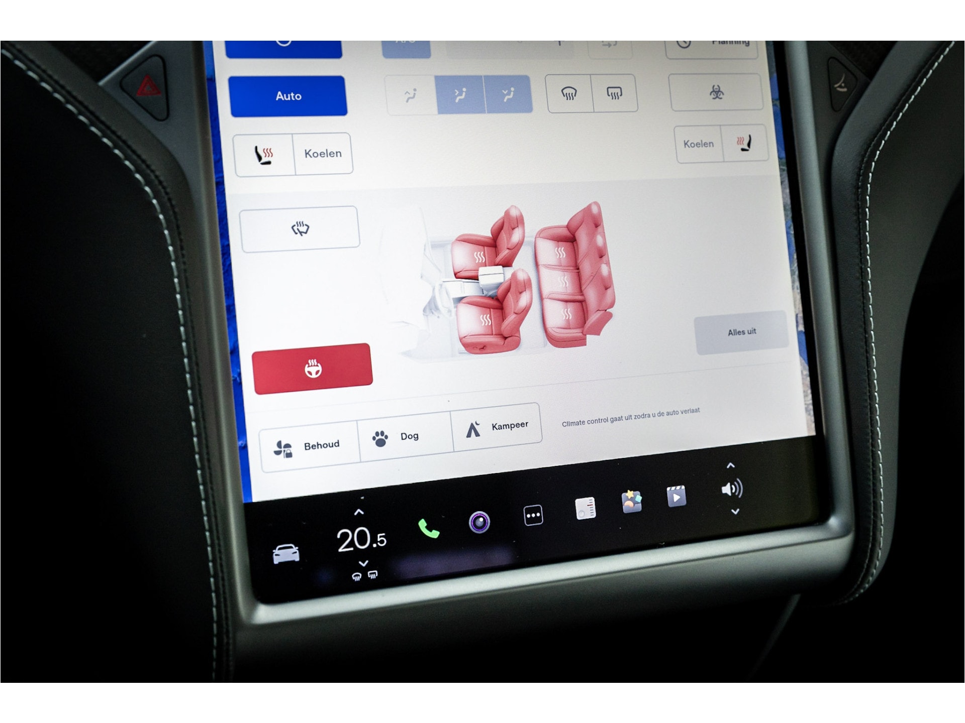 Tesla Model S P100D Performance Ludicrous Stoelventilatie Carbon 21″