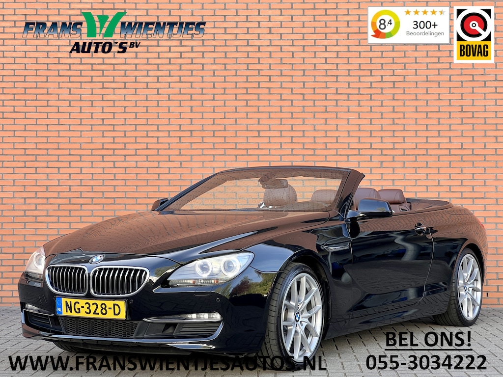 BMW 6-Serie Cabrio 640i High Executive | 320 PK! | Head-Up Display | Softclose | Xenon | 20" Lichtmetaal | Camera | Lederen Bekleding