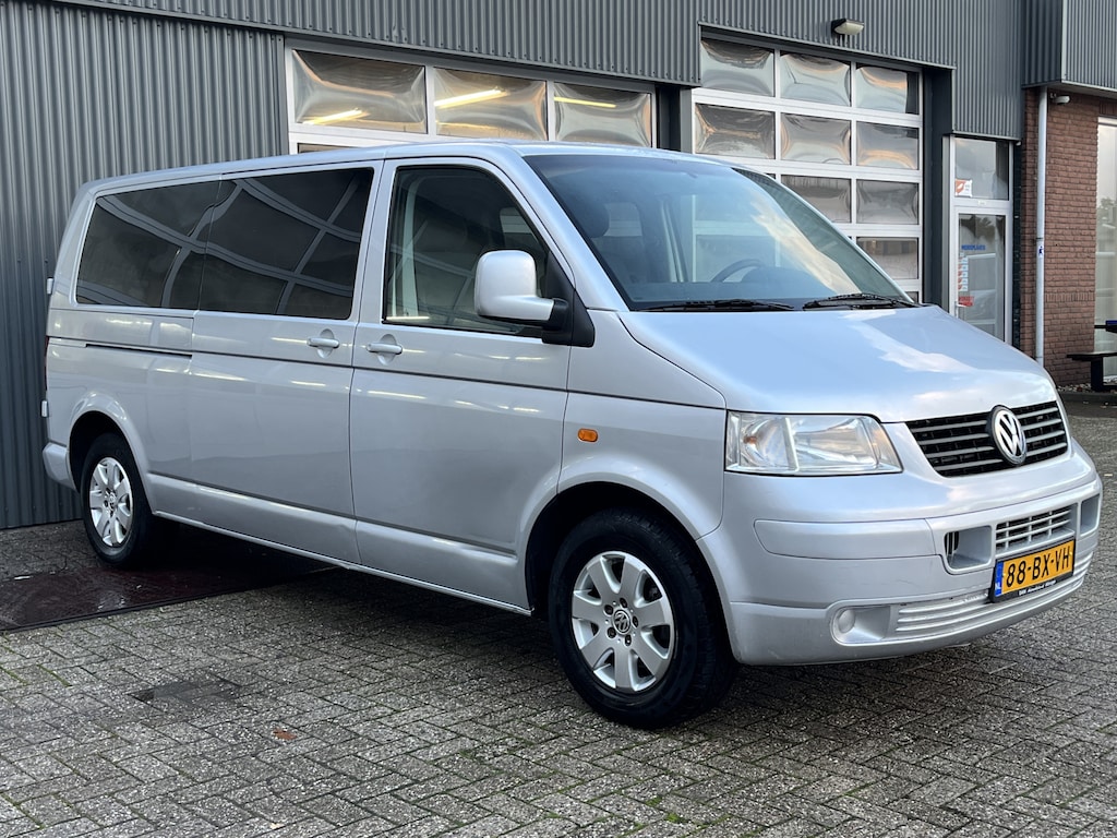 Volkswagen Transporter 2.5 TDI 340 Trendline DC Youngtimer Btw vrij Airco Cruise controle Trekhaak 2500kg Dubbele cabine Schuifdeur Camera Marge btw vrij