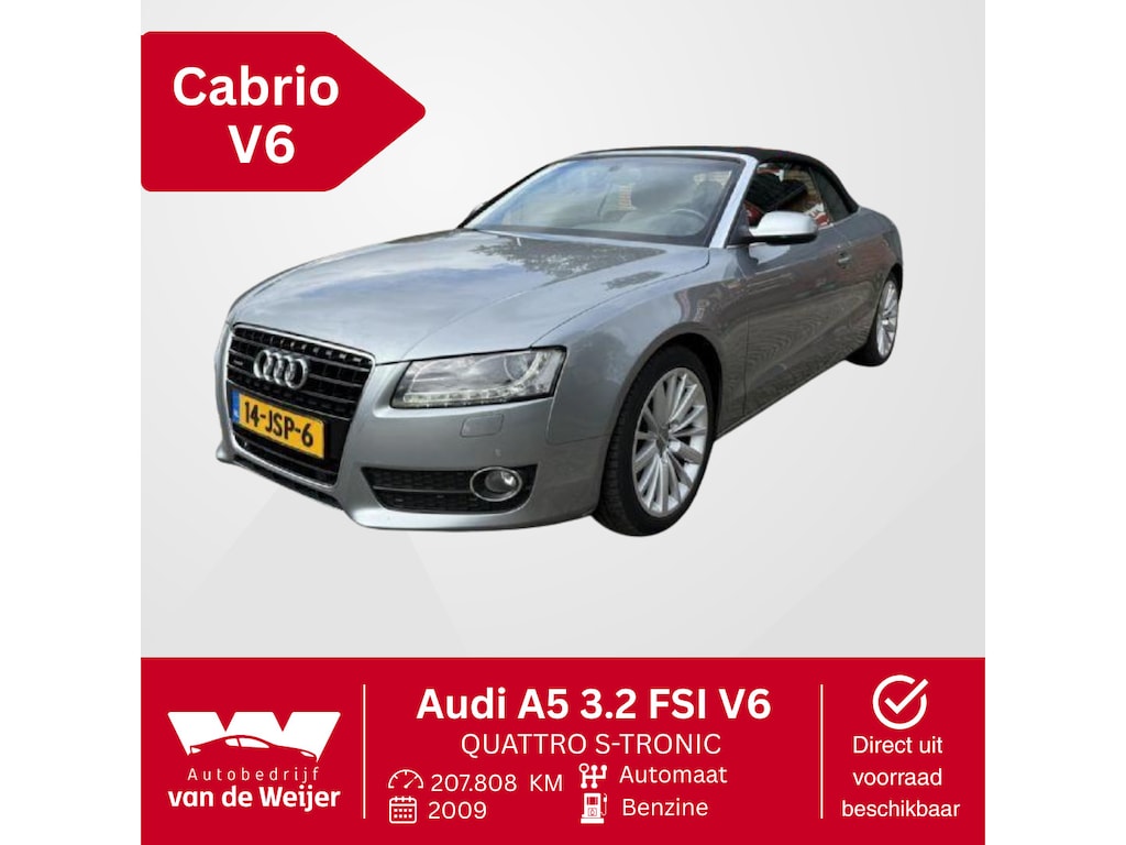 Audi A5 3.2 FSI V6! CABRIO QUATTRO S-TRONIC Speciale uitlaat!