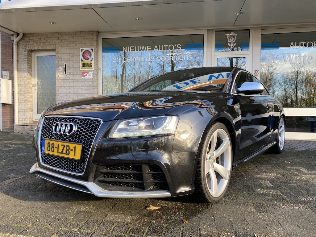 Audi RS5 A5 Coupé 4.2 FSI quattro Nederlands dealer geleverd geen import Auto.  S Line/ Bi-Xenon/Aluminium+Carbonafwerk.inerieur/Cruisecontr./Climatecontr. navigatie Full Map/Sportonderstel/Lederelektr verst.b.Sportst. met le