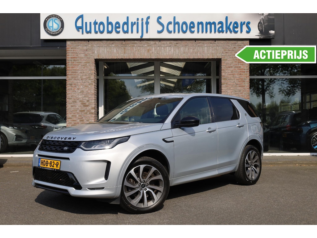 Land Rover Discovery Sport P300e 1.5 R-Dynamic PANO WINDSOR-LEER MEMORY ELEK.TREKHAAK 20"LMV CAMERA RUITVERWARMING MERIDIAN GSM-LADER ELEK.LAADKLEP 4x4 STOELVERW. ZWARTE-HEMEL NAVI