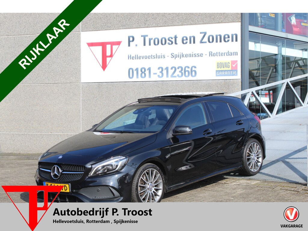 Mercedes-Benz A-klasse 250 AMG Automaat/Panoramadak/Navigatie/Cruise control/Apple Carplay/Parkeersensoren/Lederen bekleding/Parkeersoren rondom/Stoelverwarming/Inklapbare spiegels/Keyless/Led koplampen