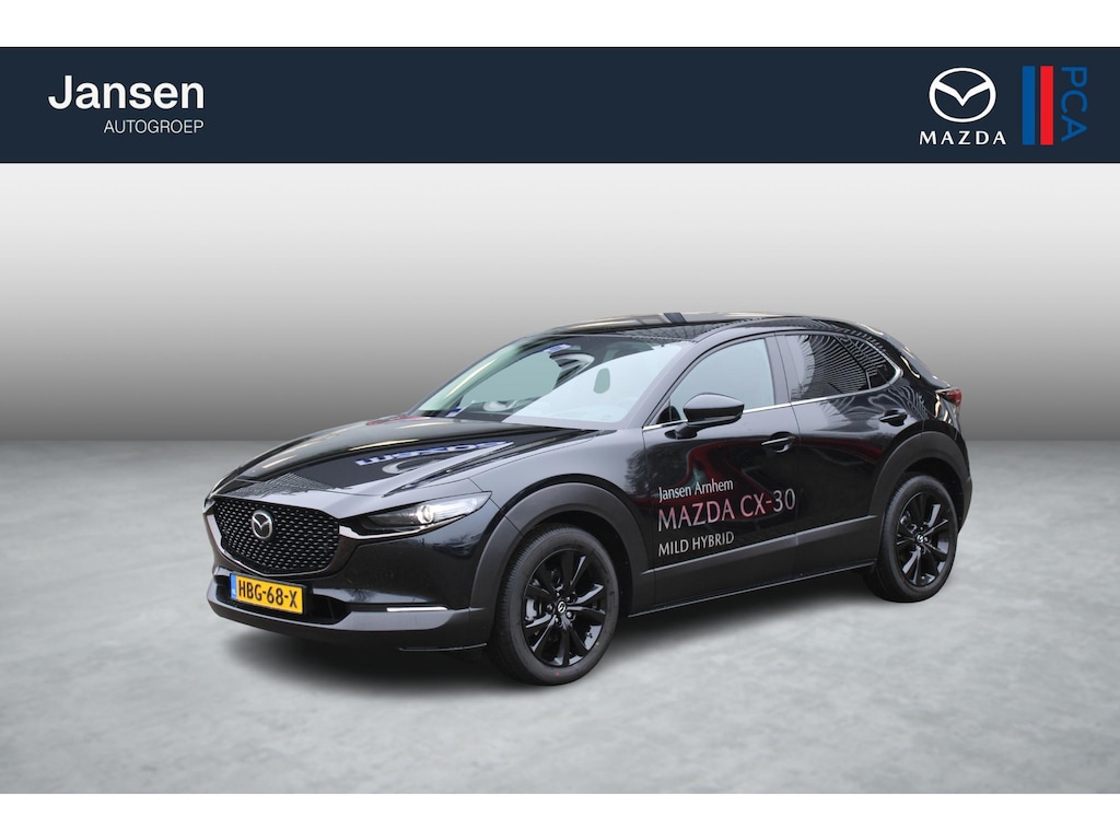 Mazda CX-30 2.5 e-SkyActiv-G 140 M Hybrid Nagisa , Demovoordeel € 7.990,-, Automaat, Bruin Leder, Bose, Navi, Adap.Cruise, Clima, Apple Carplay, Camera, PDC, HUD, Stoelverwarming, 18" LMV