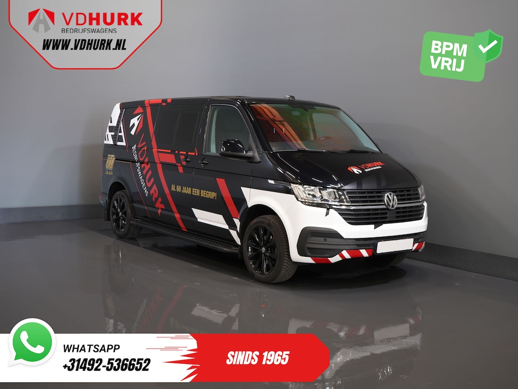 Volkswagen Transporter T6.1 2.0 TDI 150 pk DSG Aut. L2 DC Dubbel Cabine (DEMO) BPM VRIJ! Adapt. Cruise/ 2.5t Trekhaak/ NAVI/ Carplay/ PDC/ LMV/ Airco