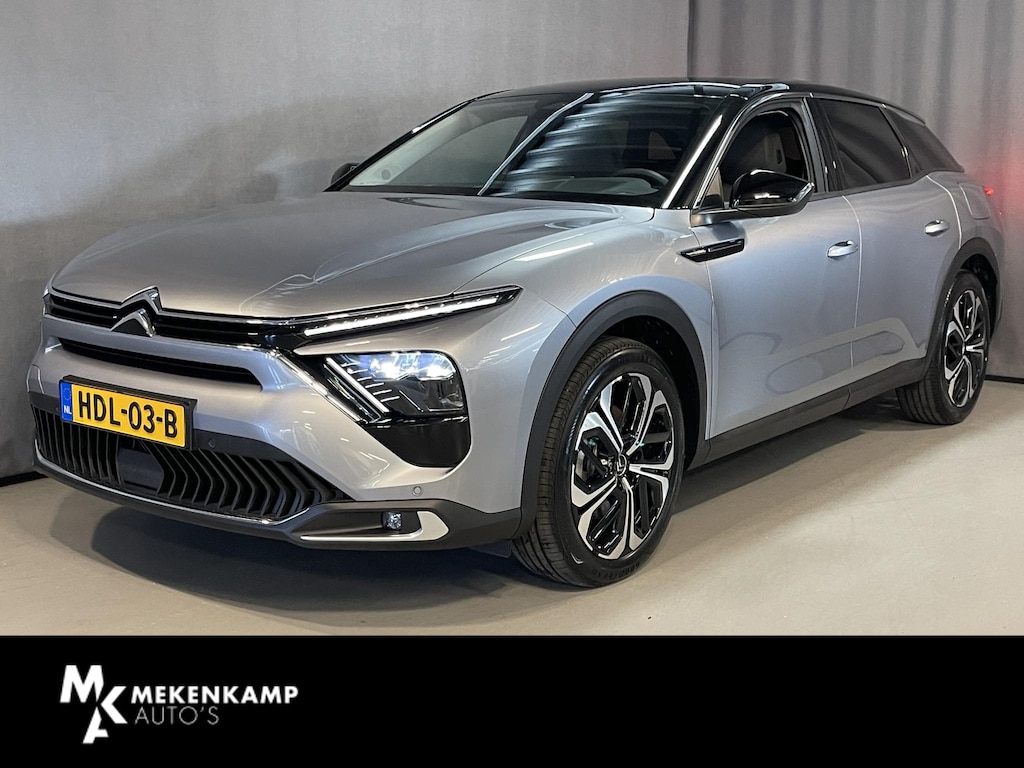Citroën C5 X 1.6 Plug-in Hybrid Shine 19''/Leder/Dodehoek/Head-up display/Keyless/Stuur+stoelverwarming/Voorruitverwarming/DAB+/Camera