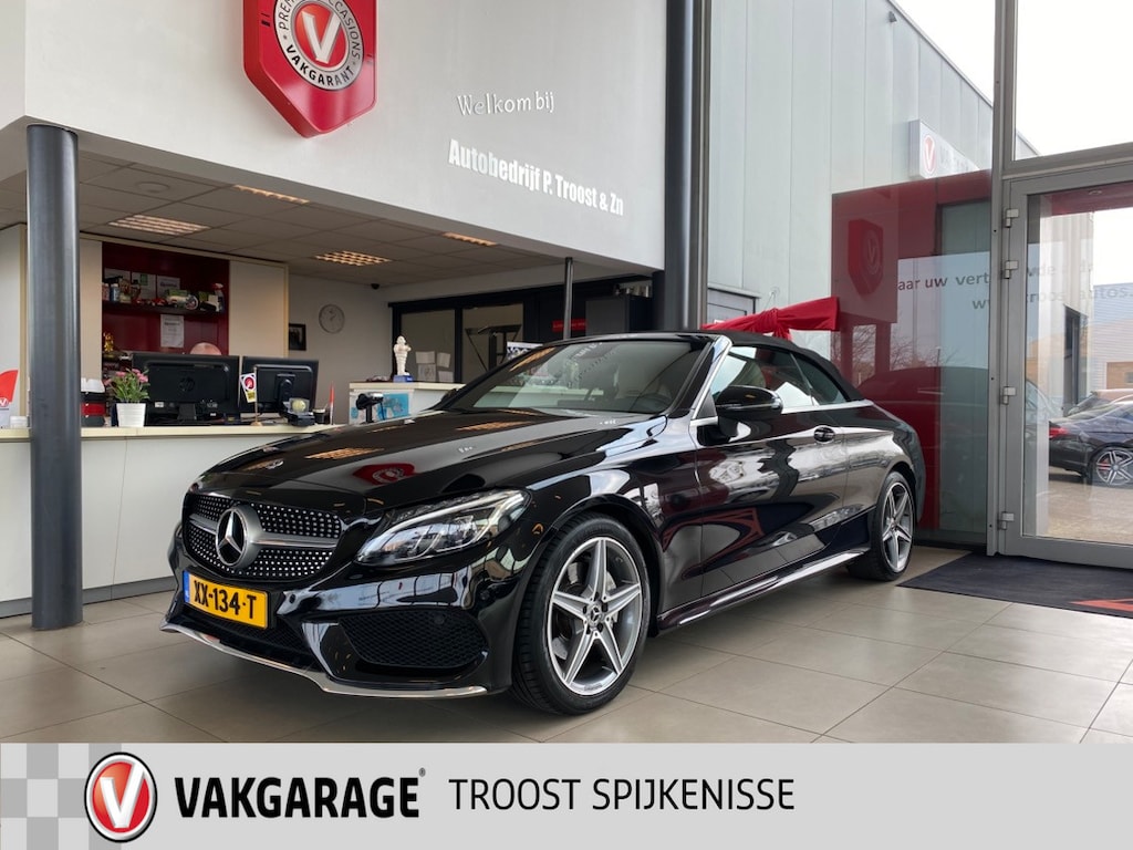 Mercedes-Benz C-klasse Cabrio 180 Premium,AMG Line,Automaat,Navigatie,Climate&Cruisecontrol,Leder&Stoelverwaming,Elektrisch Windscherm&Nekverwarming,Spraakbediening,V&A Sensoren,18 Inch Lmv,