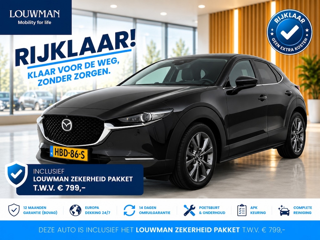 Mazda CX-30 2.0 e-SkyActiv-X M Hybrid Exclusive-line automaat | RIJKLAAR INCLUSIEF AFLEVERPAKKET TWV €799,- | Leder | Bose | 360 camera | Gratis-museum-arrangement