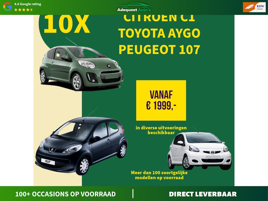 Toyota Aygo 1.0-12V 10x Toyota aygo|Citroen C1|Peugeot 107