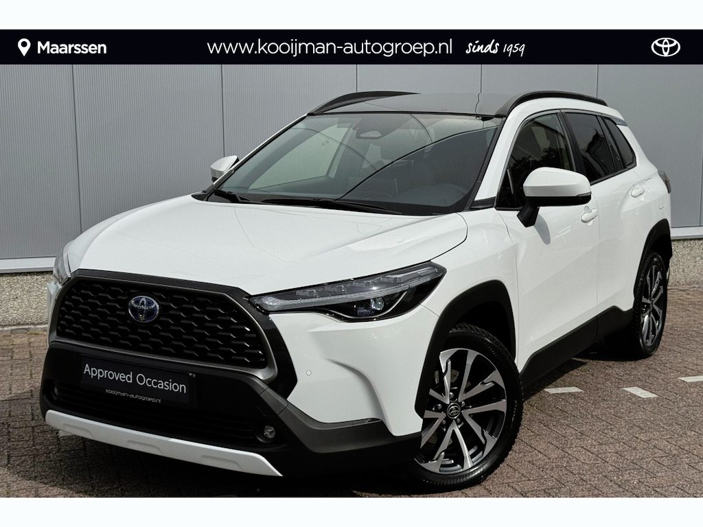 Toyota Corolla Cross Hybrid 140 Premium Pack II / Panoramadak / Dodehoekdetectie / Parkeersensoren / Elektrische achterklep / Navi / Garantie t/m 2034! /