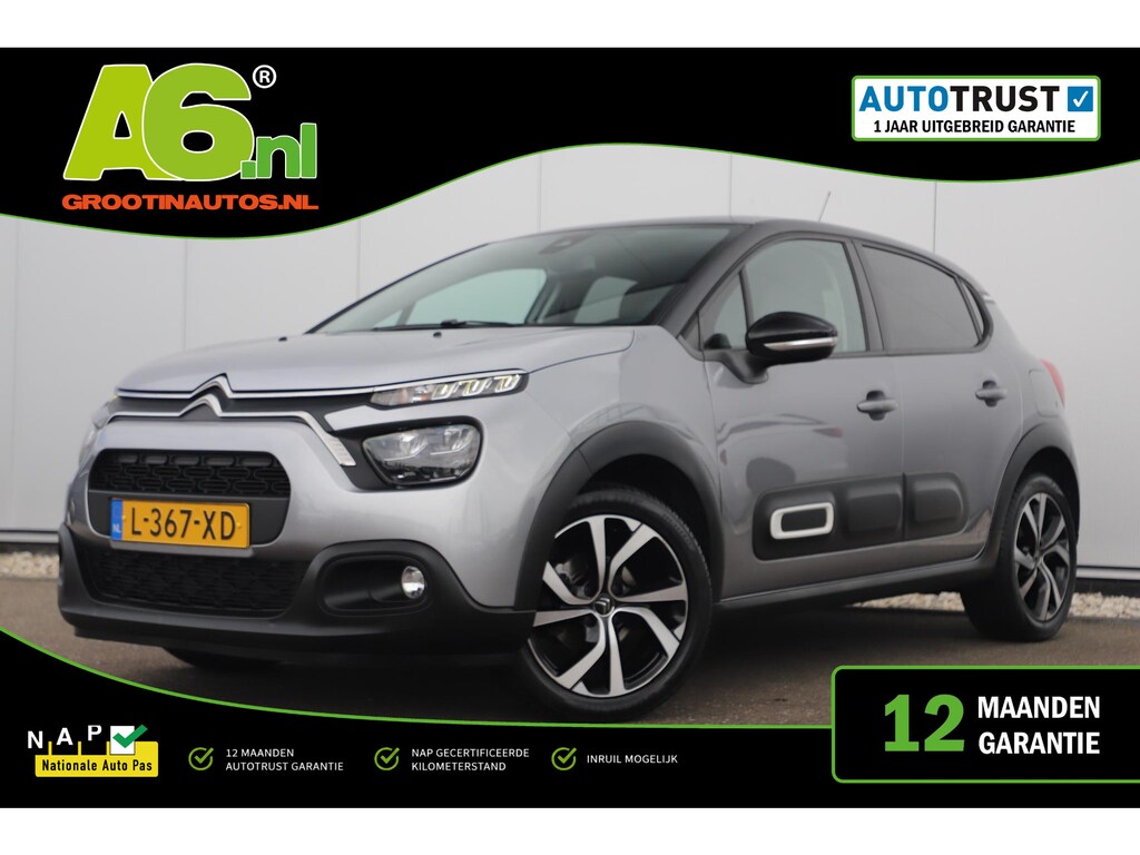 Citroën C3 1.2 PureTech Shine Navigatie Achteruitrijcamera 17 inch LMV Carplay Android Clima Cruise Rijstrooksensor