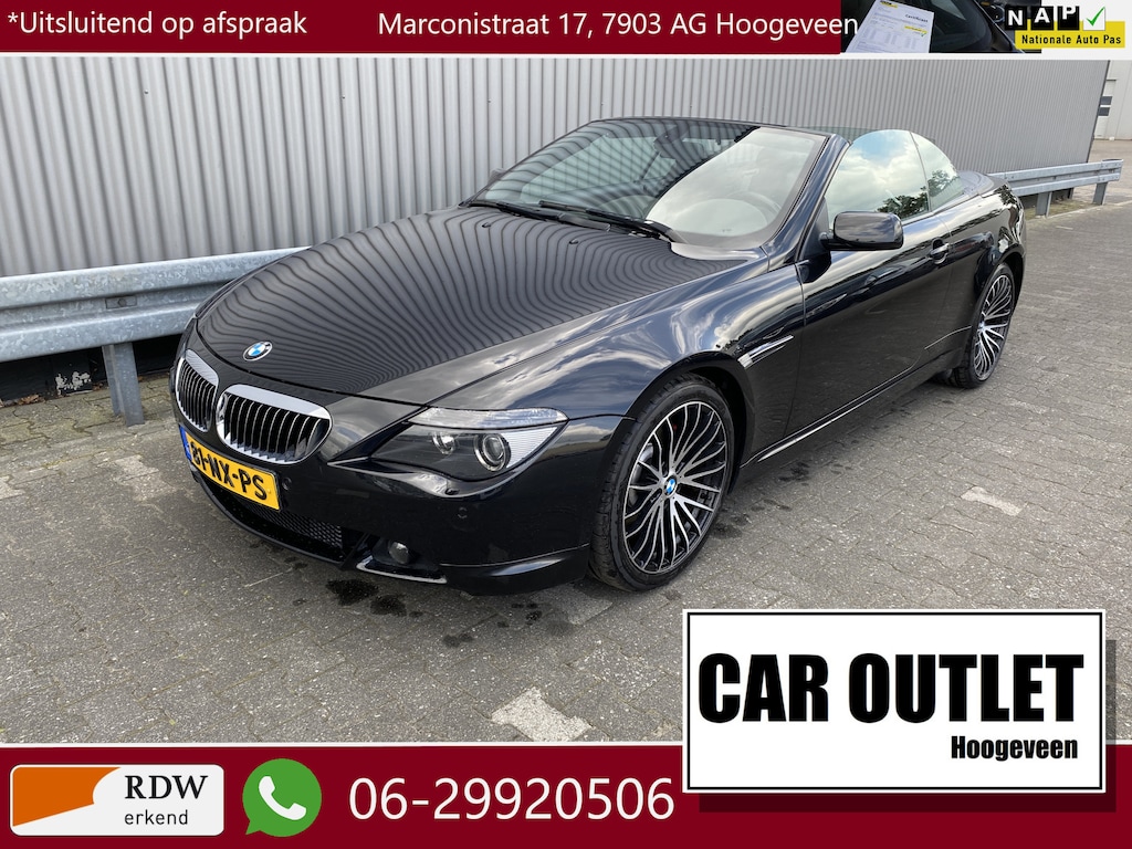 BMW 6-Serie Cabrio 645Ci 172Dkm.NAP, AUTOMAAT, Navi, Leer, 20"LM,  Vol! & z.g.a.n. APK – Inruil Mogelijk –