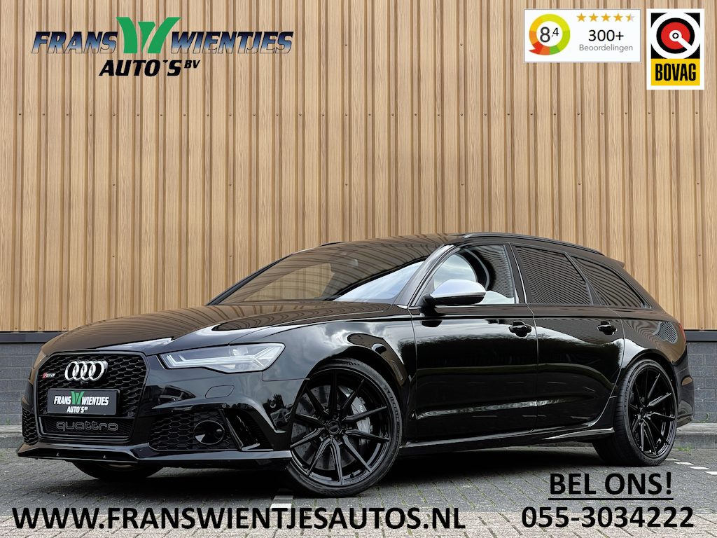 Audi RS6 4.0 TFSI Quattro Performance Pro Line Plus | 605 PK! | Keramische Remmen | Panoramadak | Leder | Apple Carplay | Android Auto | Adaptieve Cruise Control | Dodehoek Sensor | Lane Assist | Bose | 360° Graden Camera |