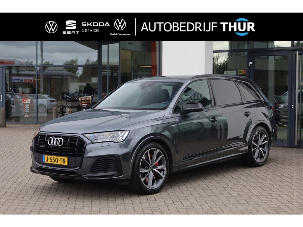 Audi Q7 55 TFSI e quattro Pro Line S 380PK / 280kW Hybride, SOH 84,29% Lederen bekleding, 21" LMV, honingraat, servo sluiting portieren, dodehoek sensor, achteruitrijcamera, parkeersensoren voor en achter, voorstoelen verwarmbaar, Bose Sound System, verstelbare achterbank, navigatie, DAB+, Apple Carplay, keyless start & entry, LED matrix koplampen, elektrisch verstelbare voorstoelen etc.