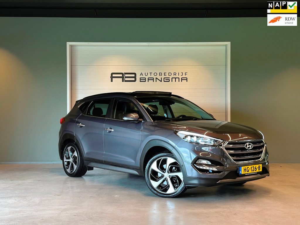 Hyundai Tucson 1.6 T-GDi 4WD AUTOMAAT PREMIUM|CLIMA AIRCO|PANORAMADAK|CRUISECONTROL|LEDEREN BEKLEDING|TREKHAAK|XENON|NAVIGATIE|NAP