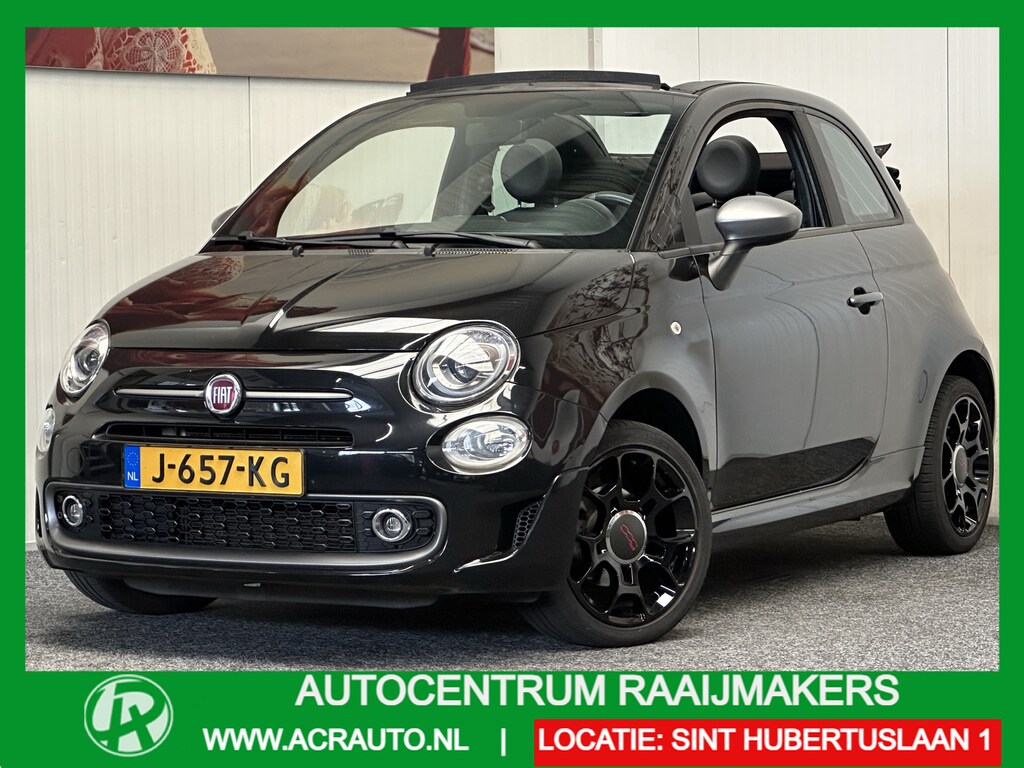 Fiat 500C 1.2 SPORT CABRIOLET DIGITALE DISPLAY HALF LEDER AIRCO STUUR BEDIENING BLUETOOTH TELEFOON MEDIA VOORBEREIDING PDC NIEUWE 16 INCH LM VELGEN ZEER MOOI !!