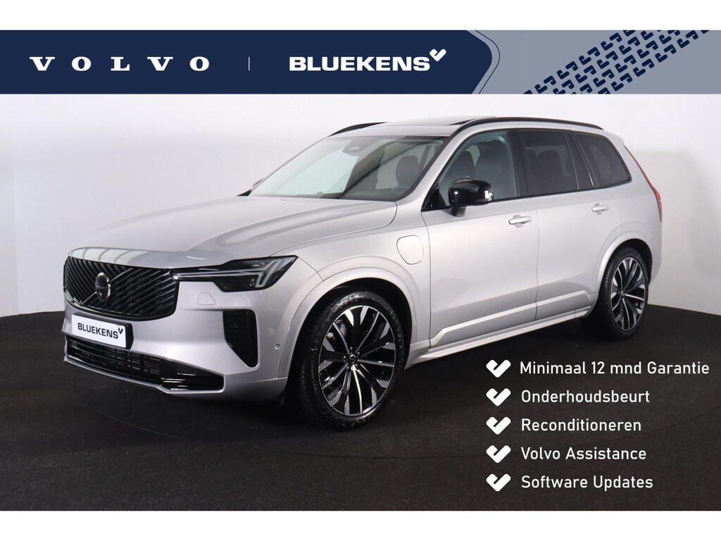 Volvo XC90 T8 Recharge AWD Ultra Dark - Luchtvering - Panorama/schuifdak - IntelliSafe Assist & Surround - 360º Camera - B&W Audio - Verwarmde voorstoelen, stuur & achterbank - Parkeersensoren voor & achter - Elektr. bedienb. voorstoelen met geheugen - Head up display - Draadloze tel. lader - Extra getint glas - 21' LMV