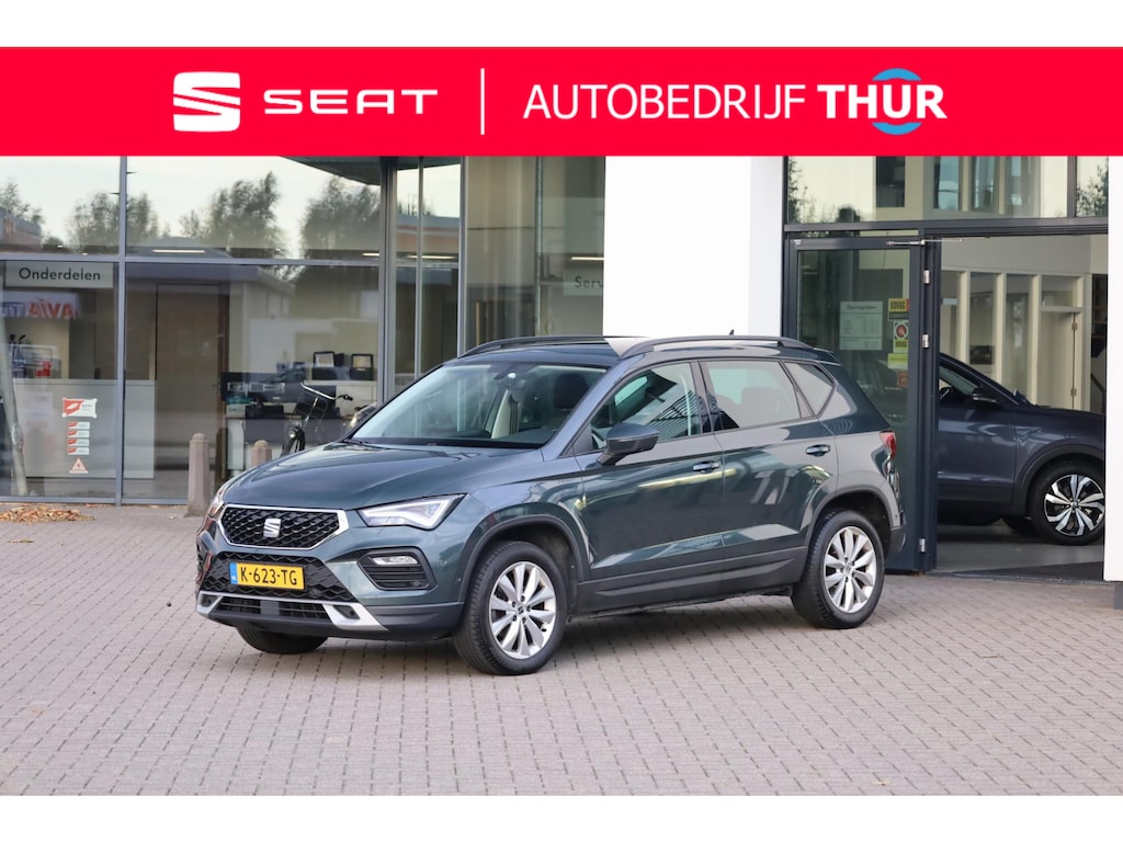 SEAT Ateca 1.5 TSI Style Business Intense 150PK / 110kW, NL auto, nieuw door ons geleverd, 1e eigenaar, full LED verlichting, achteruitrijcamera (rear view), cruise control, climatronic, Apple Carplay & Android Auto, parkeersensoren voor en achter (pdc), navigatie, park assist, licht en regensensor, spraak bediening, privacy glas, DAB+, reservewiel, multifunctioneel lederen stuurwiel