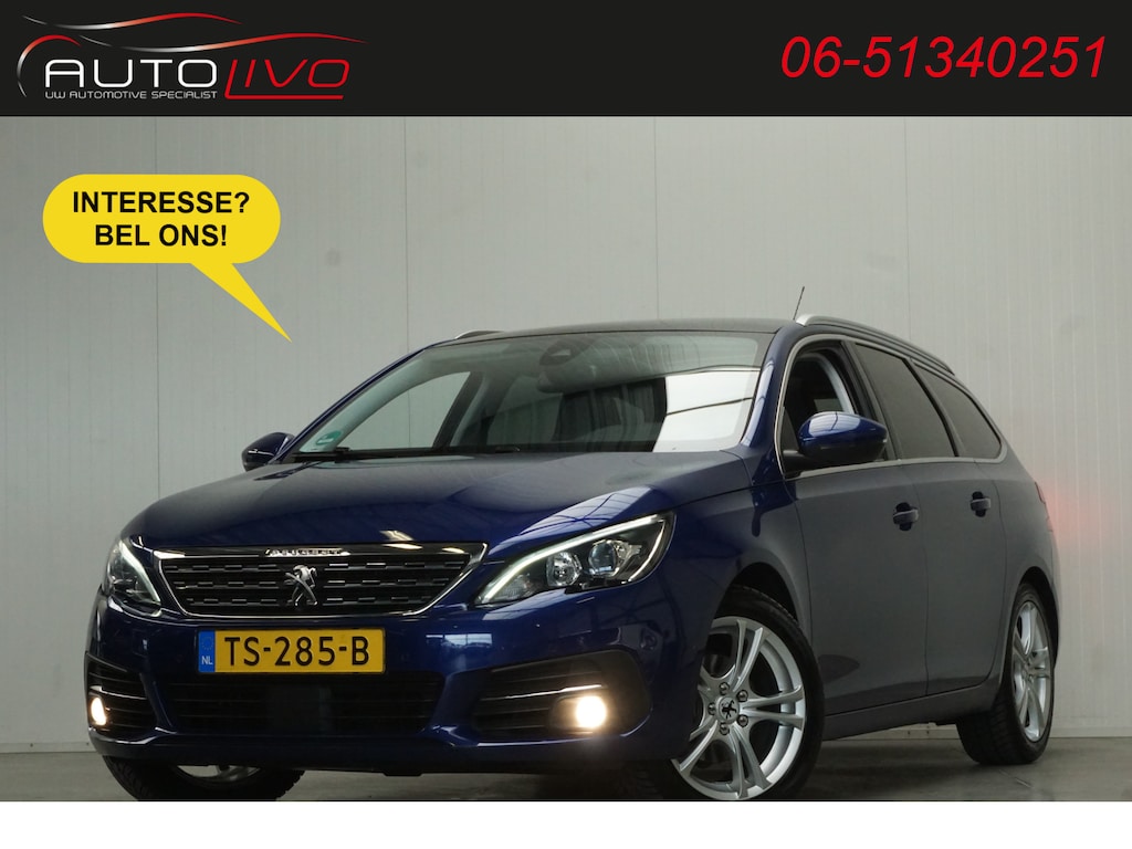 Peugeot 308 SW 1.2 PureTech Blue Lease Premium 130 PK! AUTOMAAT! LEER CAMERA PANO CLIMA PDC CRUISE TREKHAAK etc.