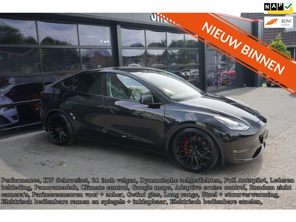 Tesla Model Y Performance AWD 75 kWh KW-Schroefset, Full auto pilot, 21 inch