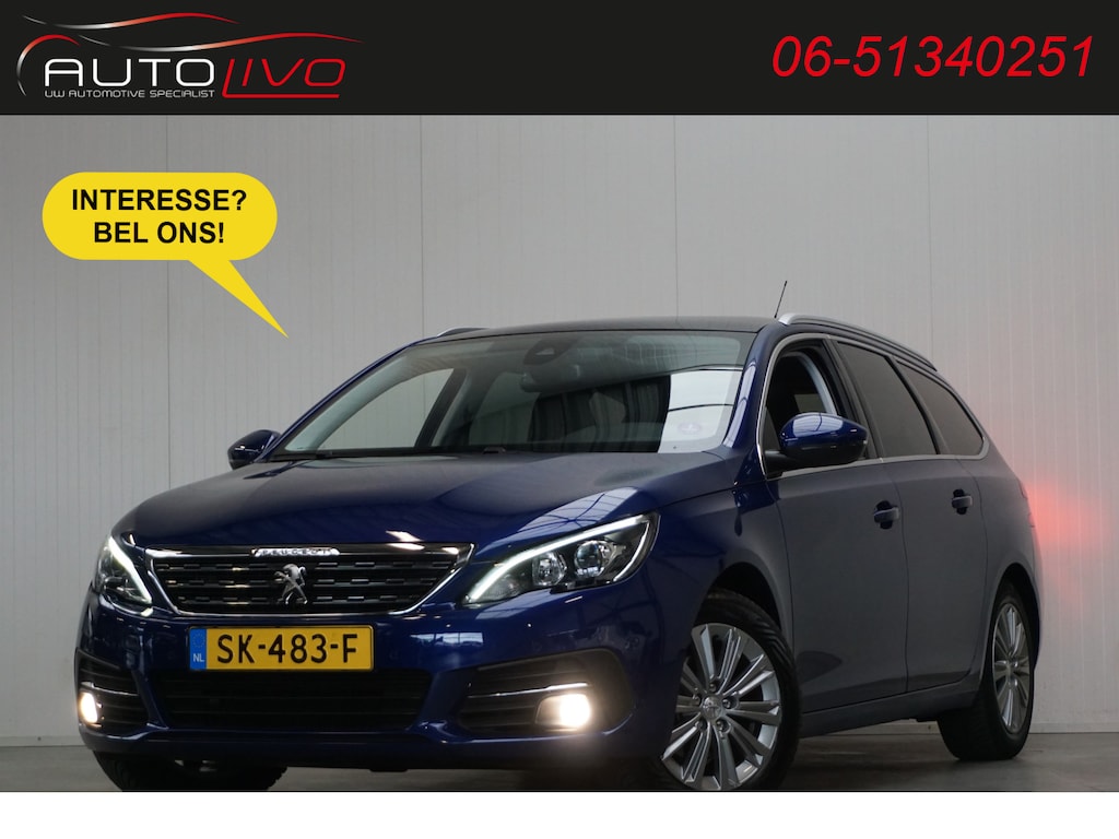 Peugeot 308 SW 1.2 PureTech Blue Lease Premium AUTOMAAT! 130 PK! PANO CLIMA H. LEER CAMERA TREKHAAK etc.