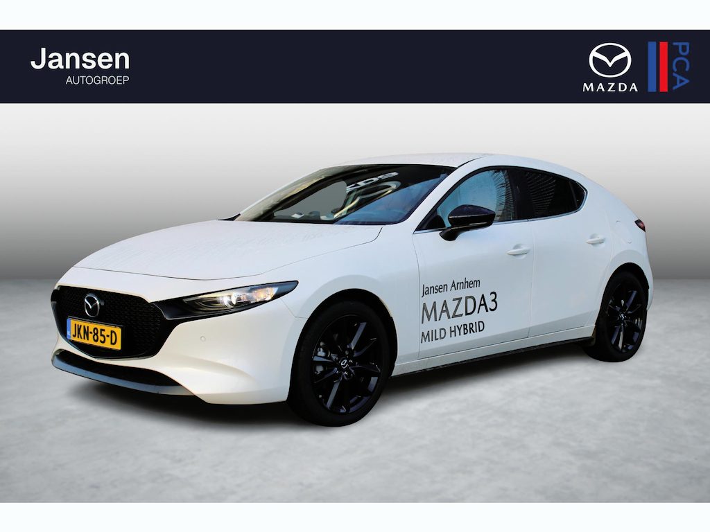 Mazda 3 2.5 e-SkyActiv-G M Hybrid 140 Nagisa , Demovoordeel € 7.790,-, Automaat, Bruin Leder, Bose, Navi, Adap.Cruise, Clima, Apple Carplay, Camera, PDC, HUD, Stoelverwarming, 18" LMV