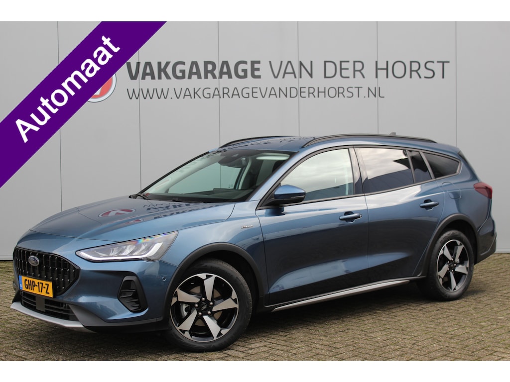 Ford Focus Wagon 1.0-155pk EcoBoost Mild-Hybrid Active AUTOMAAT ! Trekgewicht 1.500kg ! Slechts 6.600km ! Ruim €. 9.000,- beneden de nieuwprijs ! Volautm. airco dual, navigatie, telefoonvoorb., adaptive cruise control, LED verlichting, metallic lak, camera, front-, lane- en side assist, LM wielen, Isofix etc.