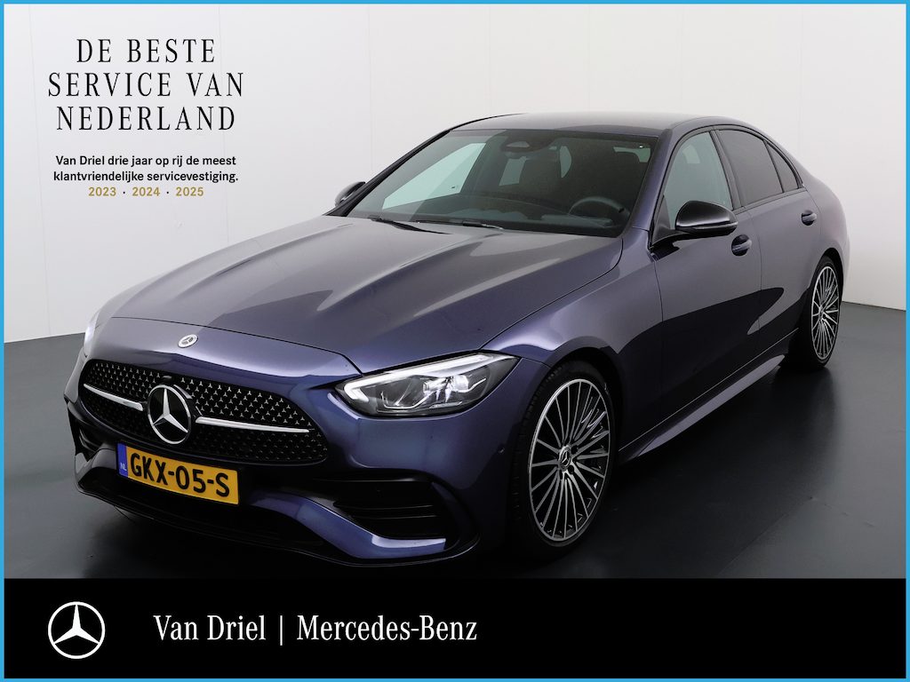 Mercedes-Benz C-klasse C 180 AMG Line Night | Memory Dodehoek GUARD 360° Carplay Camera Sfeerverlichting