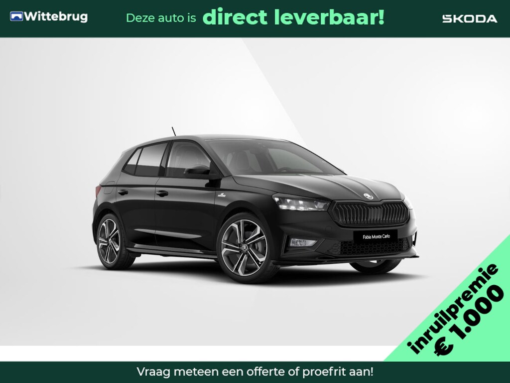 Skoda Fabia 1.0 TSI Monte Carlo inruilpremie 1.000,- / 18" lichtmetalen velgen / verwarmbare voorstoelen / Travel assist pakket plus / €1500 inruilpremie
