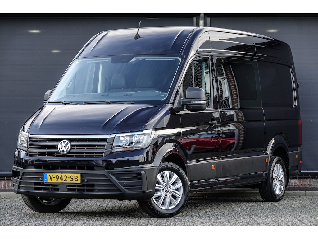 Volkswagen Crafter L3H2 | 2.0Tdi 140Pk Aut. | 35 | Dubbele Cabine | 6-Persoons | Trekhaak | 17'' | Deepblack