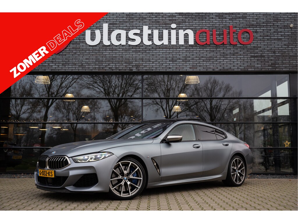 BMW 8-serie Gran Coupé M850i xDrive High Executive 531pk , Frozen Bluestone, Merino, Pano, Adap. Cruise, H&K, Head-Up Display