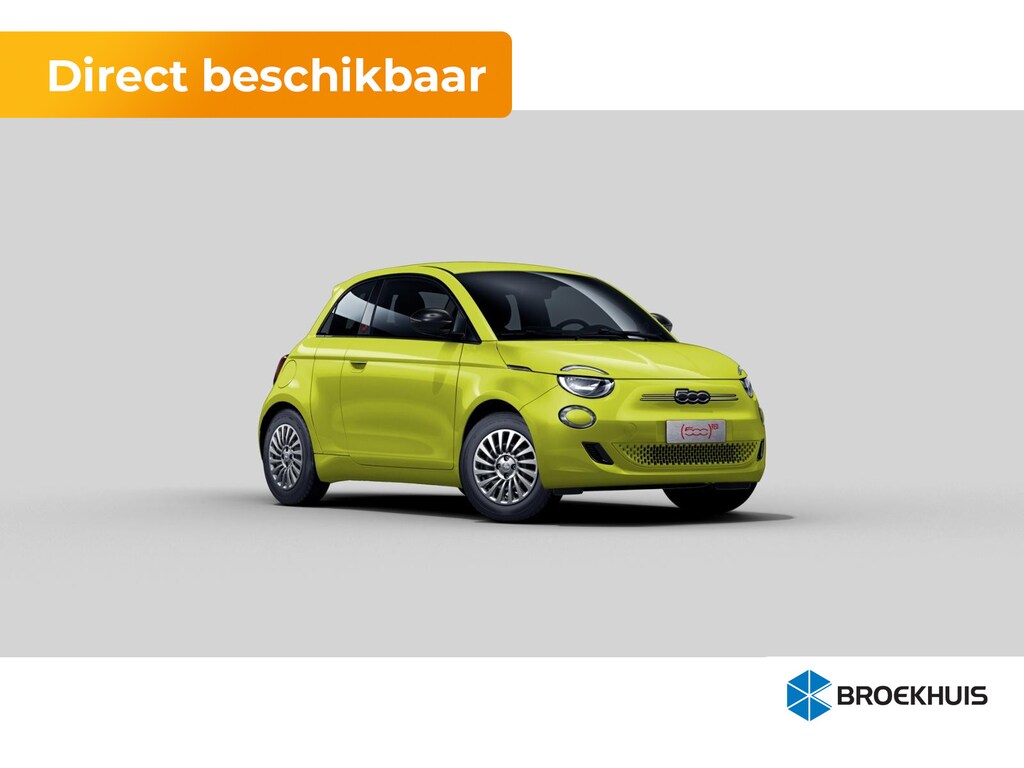 Fiat 500e La Prima | 10,25" touchscreen radio met Bluetooth, DAB & USB én Navigatie | 17” lichtmetalen velgen Diamond Cut | Automatische airconditioning