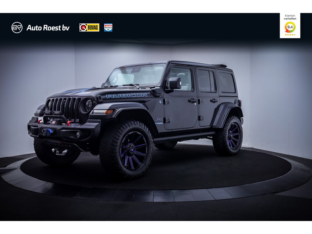 Jeep Wrangler Unlimited 4xe380 RUBICON SOH 89% | SOFTTOP | FULL LED | ACC | LEDER | STUUR+STOELVERW | CAMERA | CARPLAY | AFN TREKHAAK | LIER | LMV 20''