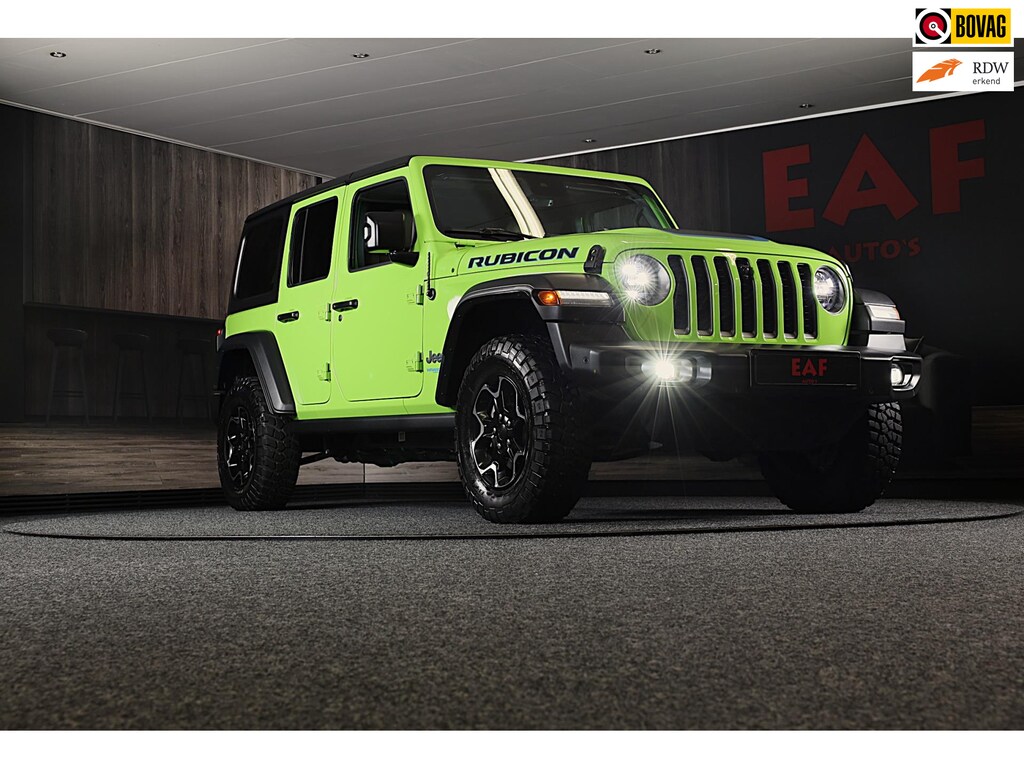 Jeep Wrangler Unlimited 4xe 380 RUBICON / 360 Camera / Leder / Acc / Dode Hoek / Cognac Leder / Navi / Led / Pdc / 17 Inch