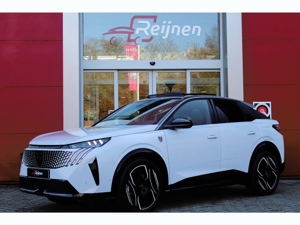 Peugeot E-3008 GT 325PK LAUNCH EDITION DUAL MOTOR 73KWH | PANORAMISCH SCHUIF / KANTELDAK | PREMIUM HIFI FOCAL | LEDEREN BEKLEDING NAPPA | ELEKTRISCH VERSTELBARE VOOR STOELEN, MET GEHEUGENFUNCTIE OP BESTUURDERSSTOEL | STOEL VERWARMING | STOEL MASAGE | STOEL VENTILATIE | ACHTERBANK VERWARMING | STUUR VERWARMING | WARMTE POMP | ALARM SYSTEEM | DRAADLOOS APPLE CARPLAY / ANDROID AUTO | DRAADLOZE TELEFOONLADER | VISIOPARK 360° HD CAMERA'S | DRIVE ASSIST 2.0 SEMI-AUTONOOMRIJDEN |