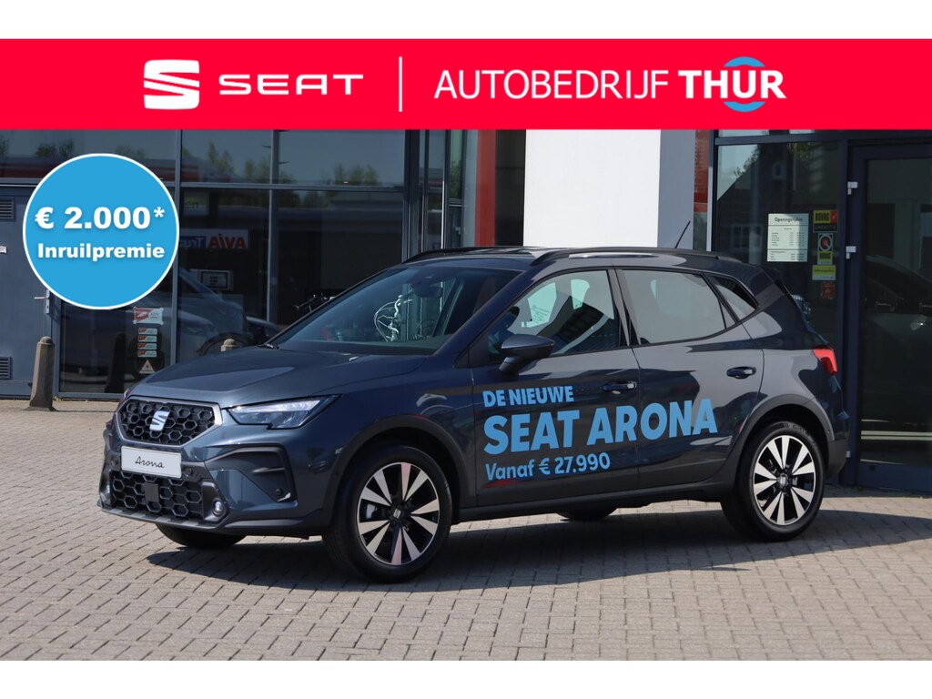 SEAT Arona 1.0 EcoTSI Style Business Connect 115PK / 85kW DSG, LED koplampen, parkeersensoren voor en achter (pdc), achteruitrijcamera (rear view), Safe & Driving Pack M (adaptive cruise control, multi-collision brake, grootlichtassistent), 17" 'Dynamic Machined' LMV, elektrisch verstel- & inklapbare buitenspiegels, Apple Carplay & Android Auto etc.