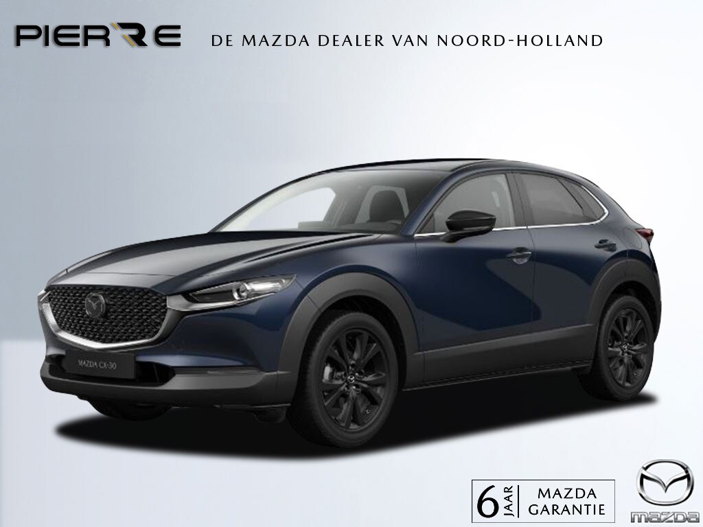 Mazda CX-30 2.5 e-SkyActiv-G M AUTOMAAT Hybrid Homura NAVI | ACHTERUITRIJCAMERA | 18 INCH LMV 43.590,- -€ 3000 inruilvoordeel 6 JAAR GARANTIE!