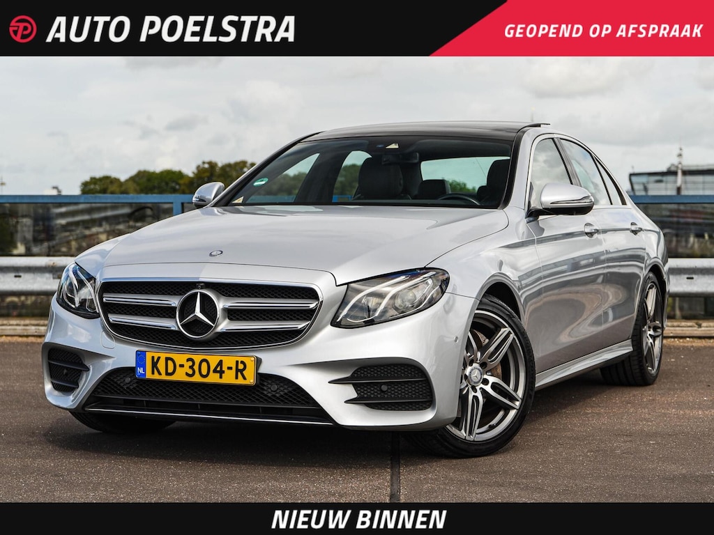 Mercedes-Benz E-klasse 200 AMG Line | Panoramadak | Leder | 360 Camera | Widescreen | LED | Apple CarPlay Android Auto | Memory | 19" | Sfeerverlichting | Dealeronderhouden