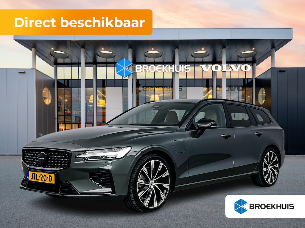 Volvo V60 T8 Ultra Dark Performance | 20" | Bowers & Wilkins | Geventileerd Nappa | Massagestoelen | Getint Glas | Panoramadak | Head-up | 360 Camera | Full LED | Adaptieve Cruise | BLIS