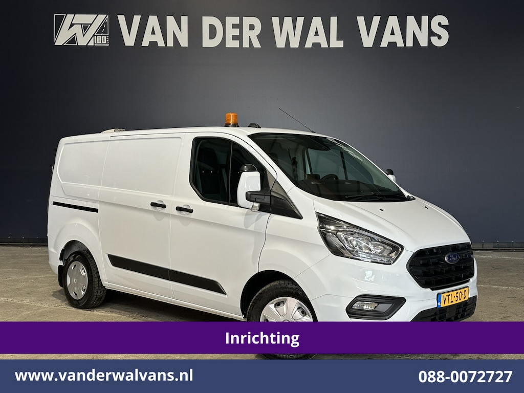 Ford Transit Custom 2.0 TDCI L1H1 Inrichting Euro6 Airco | Camera | Omvormer | LED | Cruisecontrol | Android Auto Stoelverwarming, Verwarmde voorruit, Parkeersensoren, Bijrijdersbank, 2500kg Trekhaak