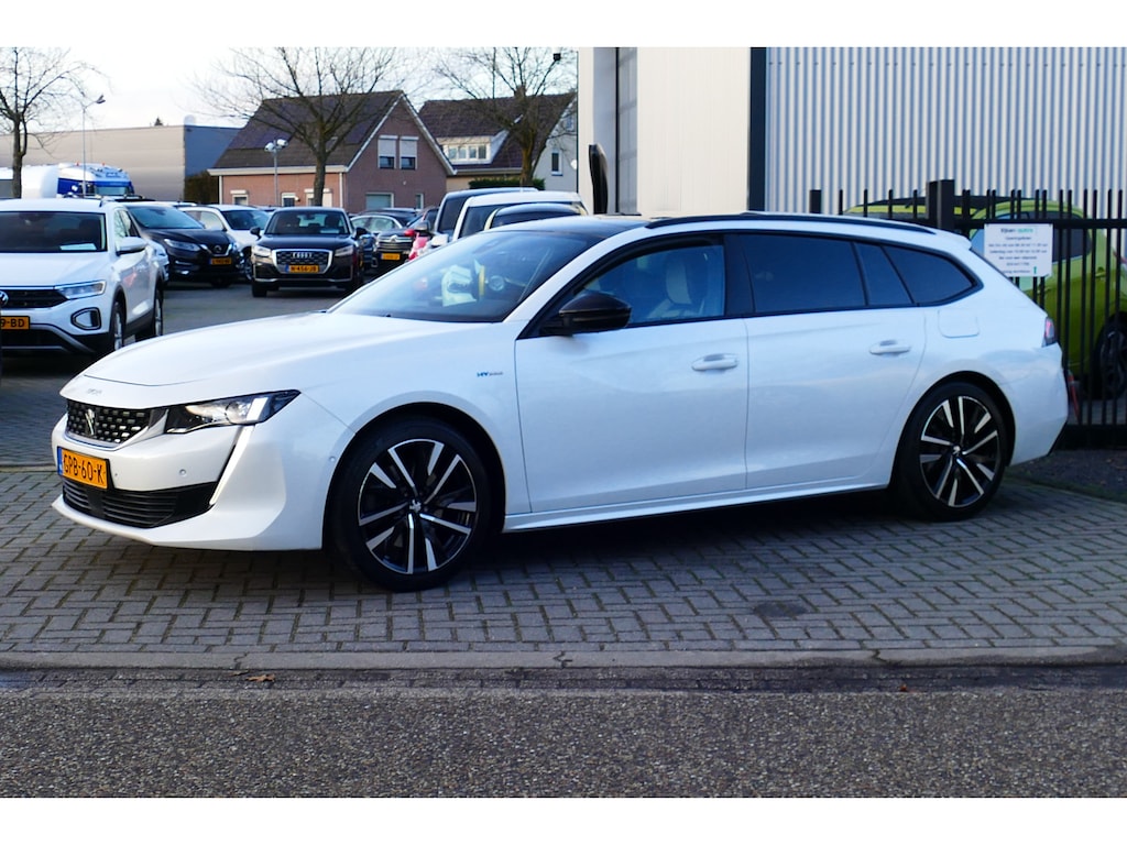 Peugeot 508 SW 1.6 180pk HYbrid GT. SOH 93,7 Panodak, Half Leer, StoelVerw, Camera, 18"LMV, Haak 1340kg