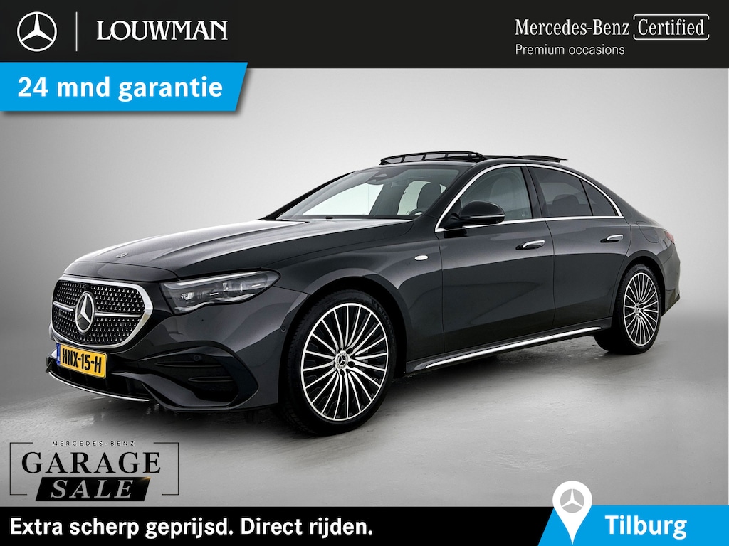 Mercedes-Benz E-klasse 300 e Sport Edition AMG Line | Panoramadak | Distronic | Lederen bekleding | Alarm | Parkeerpakket met 360°-camera | 20 Inch AMG Velgen. Inclusief 24 maanden MB Certified garantie voor Europa. garage-sale