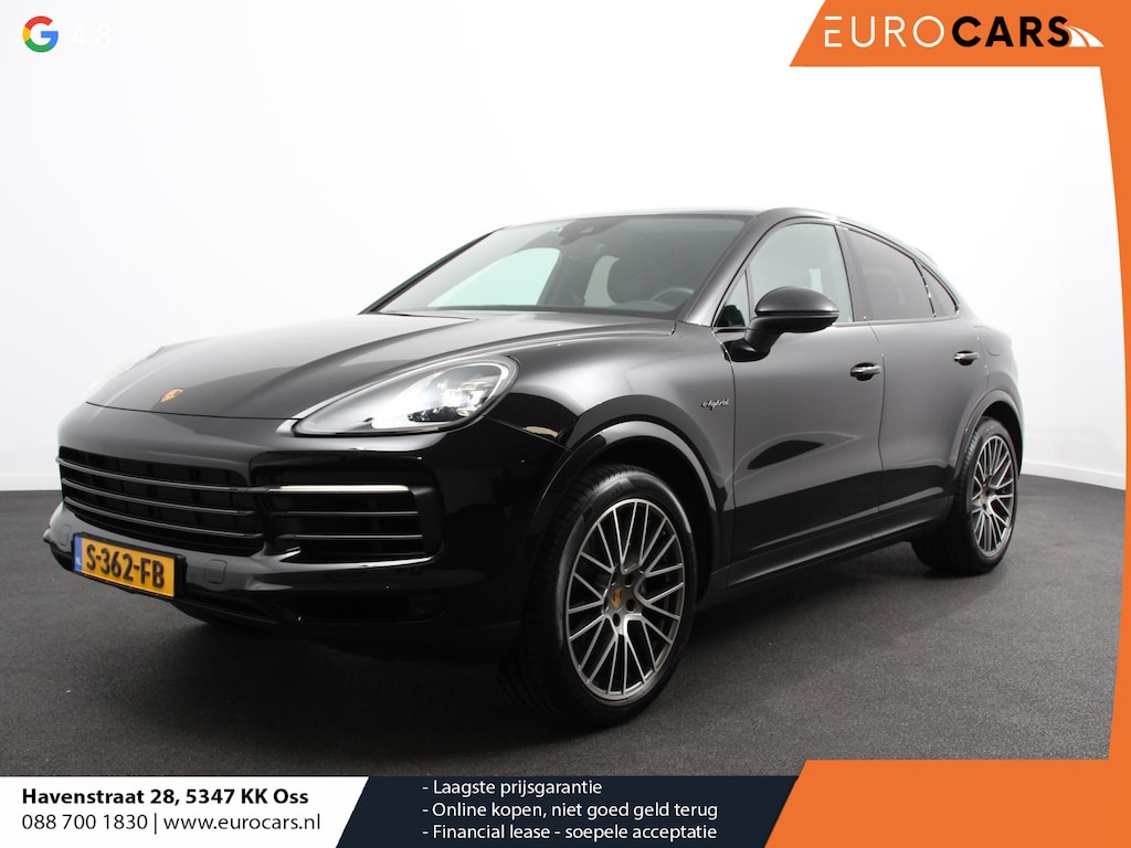 Porsche Cayenne Coupé 3.0 E-Hybrid 476pk Platinum Edition Leder Panorama dak Luchtvering Comfortstoelen Electrische Navigatie Climate Control Cruise control Lichtmetalen velgen Apple Carplay/ Android Auto