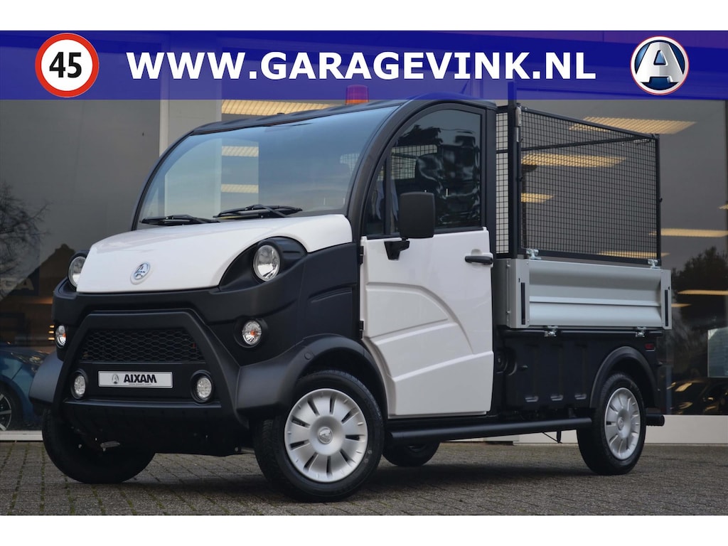 AIXAM e-Truck M12rs Laadbak + Bladrek ELEKTRISCHE brommobiel