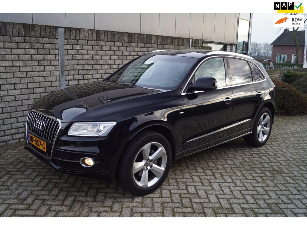Audi Q5 2.0 TFSI Quattro S Line Autom Panodak Half Leder/Stof Sportst Navi Clima Xenon Cruise 2x PDC LMV Trekh ENZ NL Auto.