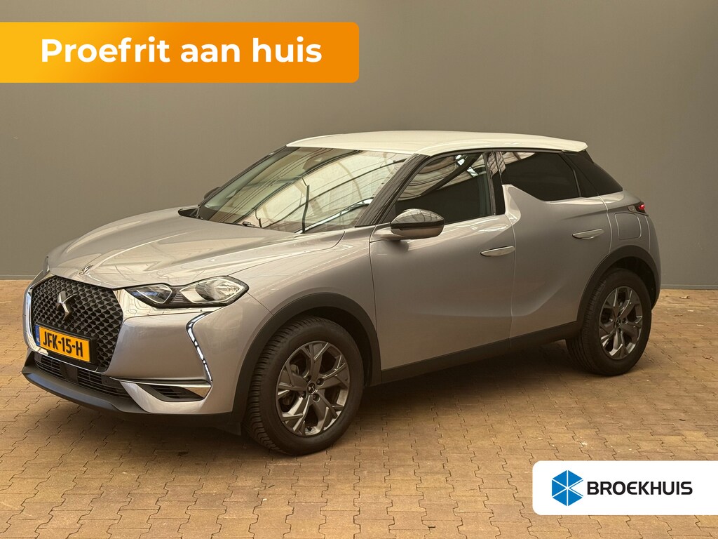 DS 3 Crossback 1.2 PureTech Business Camera | Leder\Stof | Navigatie | Clima | Carplay | Parkeersensoren | Cruise | LED | | Achterbank in delen neerklapbaar | Afwijkende dakkleur | Bestuurdersairbag
