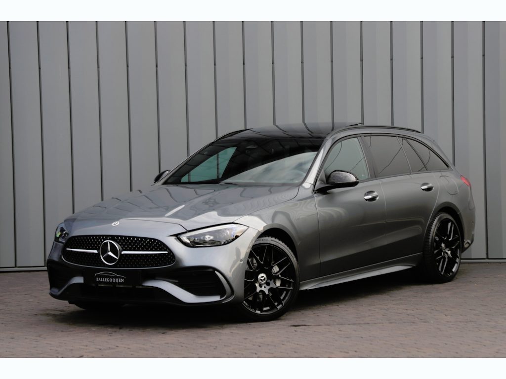 Mercedes-Benz C-klasse Estate 300e AMG | 313PK | Head-up | Keyless-go | Sfeerverlichting | Memory | Pano | Leder | Standkachel | Trekhaak | 2022.