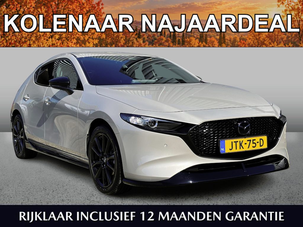 Mazda 3 2.5 e-SkyActiv-G M Hybrid 140 Homura /Kolenaar Najaardeal/Automaat/Aero Pack/Black Pack/Verlichte instaplijsten/Nieuwprijs €44.744,-!/Demonstratieauto/