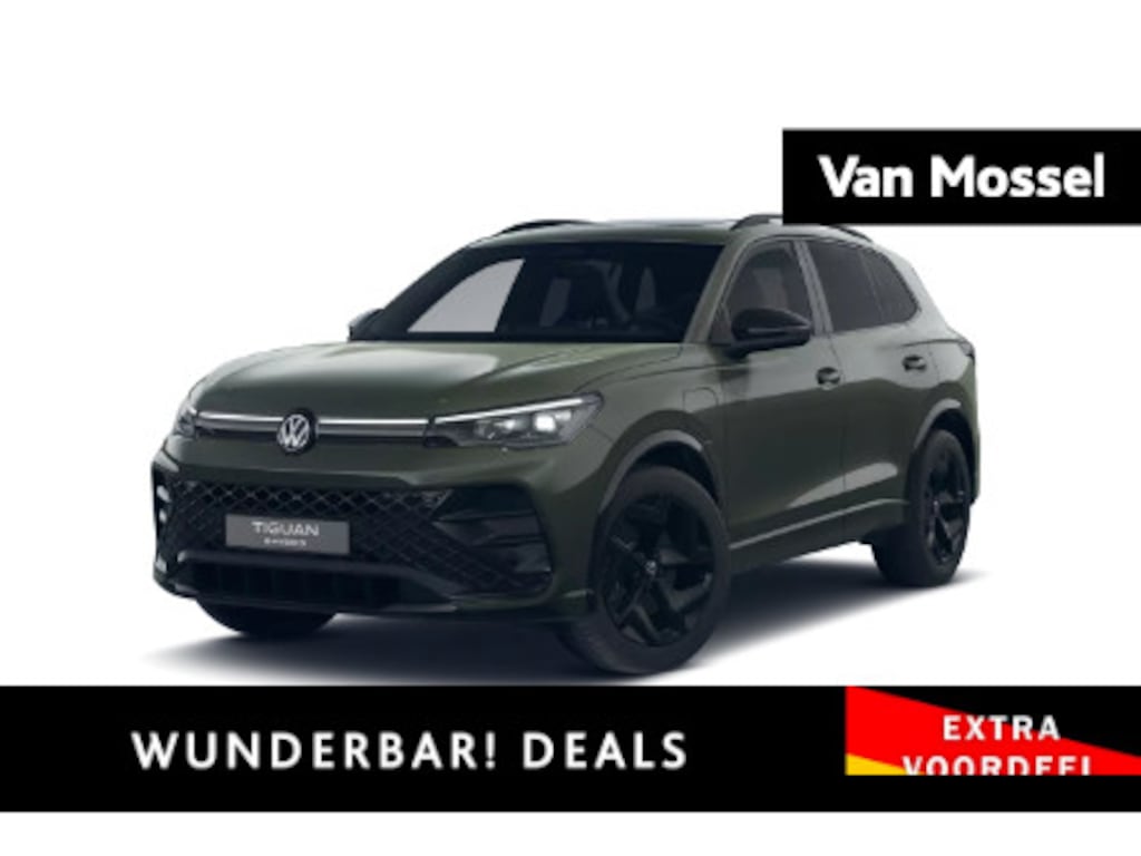 Volkswagen Tiguan 1.5 eHybrid R-Line Edition 204 PK Plug in hybride | Fysieke voorraad | Trekhaak | Black style | Stoelverwarming | 19" Lichtmetalen velgen | Stuurverwarming | Apple Carplay | Elektrische achterklep | Panoramadak | Camera | Dodehoeksensoren | Keyless access | Android Auto | Navigatie | LED Koplampen |