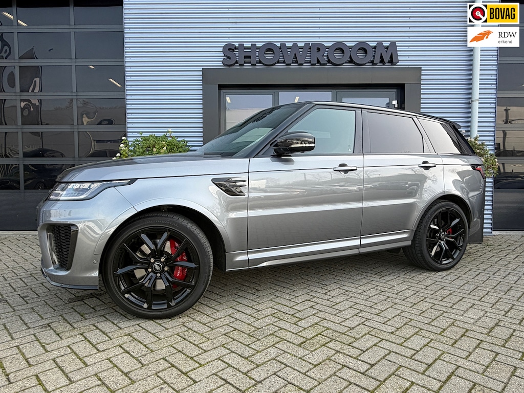 Land Rover Range Rover Sport P575 SVR Carbon Edition Suede hemel|Apple Carplay|Stoelverwarming en koeling|Pano|Head up display